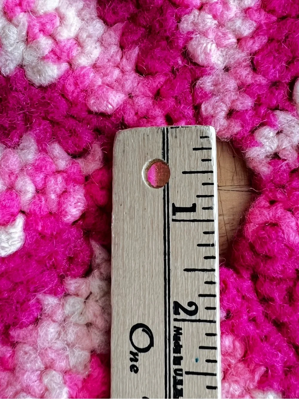 Vintage Handmade Crochet Tree Skirt Pink White Retro Christmas Decor 60s MCM Mod